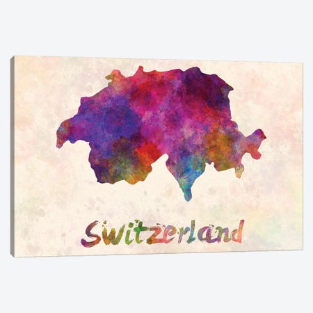 Switzerland In Watercolor Canvas Print #PUR690} by Paul Rommer Canvas Print