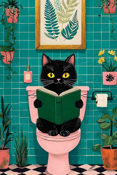 Fine Art Print: WC Cat by Paul Rommer