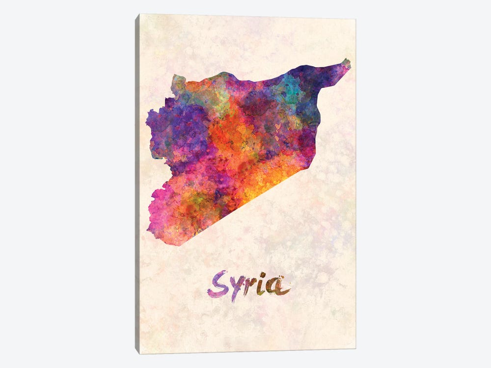 Syria In Watercolor by Paul Rommer 1-piece Canvas Wall Art
