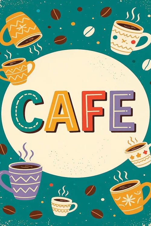 Cafe Poster III by Paul Rommer wall art