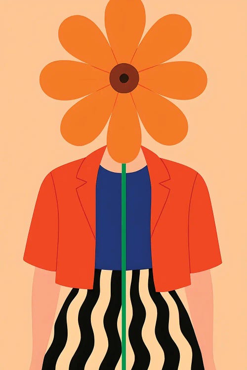 Abstract Flower-Headed Figure Illustration by Paul Rommer wall art