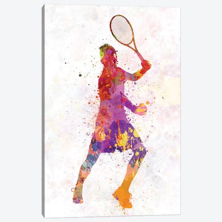 Tennis Player Celebrating In Silhouette I Canvas Print #PUR698} by Paul Rommer Art Print