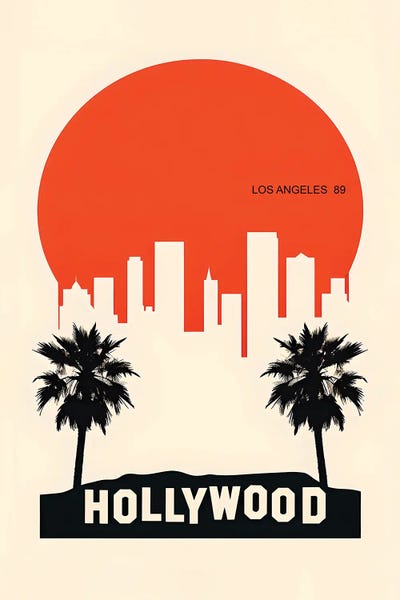 Los Angeles Travel Posters: Hollywood Poster by Paul Rommer