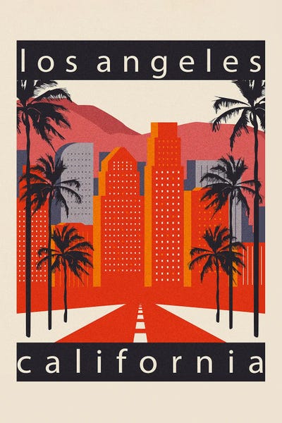 Los Angeles Travel Posters: Los Angeles California by Paul Rommer