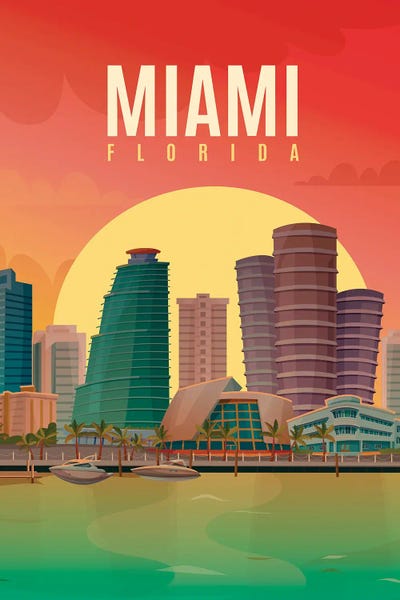 Miami Skylines: Miami Florida by Paul Rommer