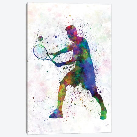Tennis Player In Silhouette I Canvas Print #PUR699} by Paul Rommer Art Print