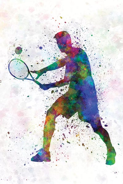 Paul Rommer: Tennis Player In Silhouette I by Paul Rommer