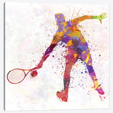 Tennis Player In Silhouette II Canvas Print #PUR700} by Paul Rommer Canvas Print