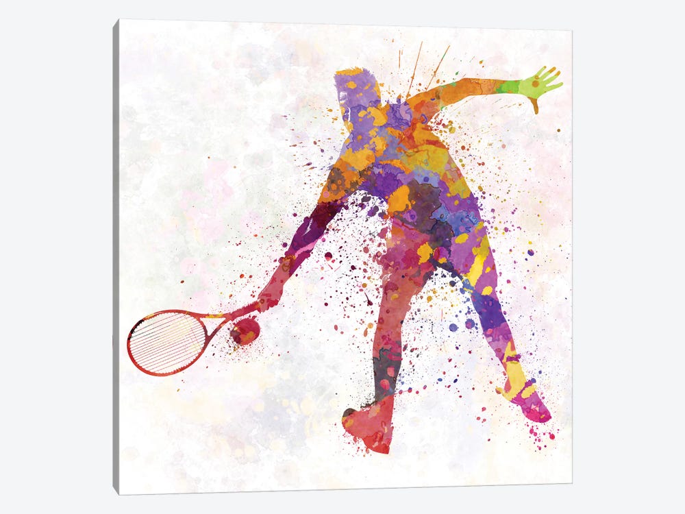 Tennis Player In Silhouette II by Paul Rommer 1-piece Canvas Wall Art