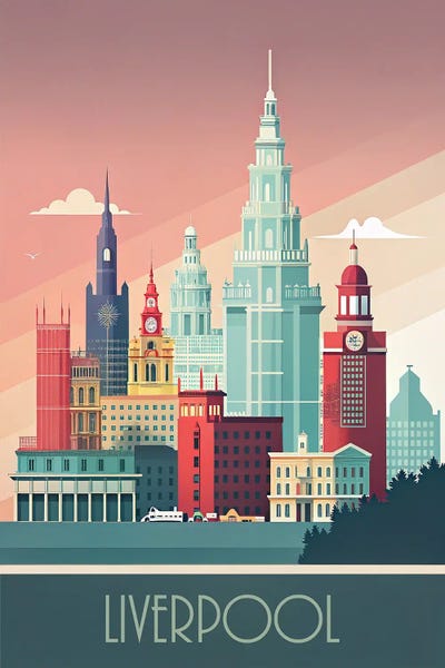 England: Minimalist Skyline Of Liverpool II by Paul Rommer