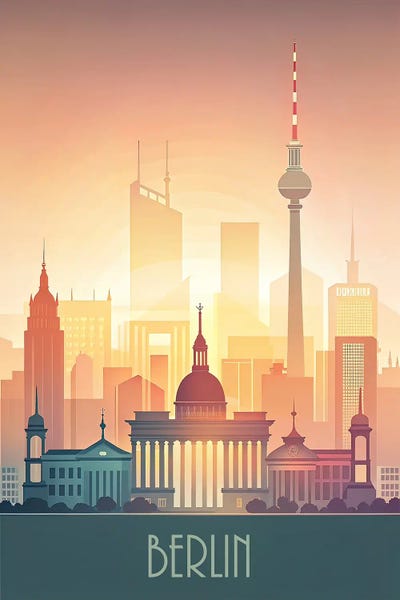 Berlin: Minimalist Skyline Of Berlin II by Paul Rommer