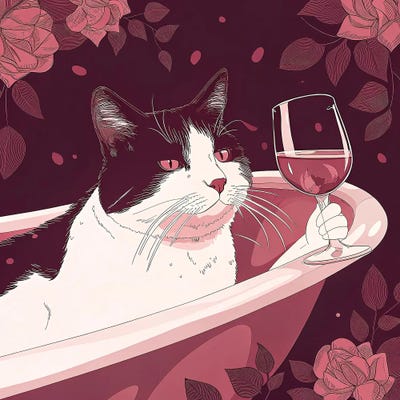 Cat Wine by Paul Rommer art print