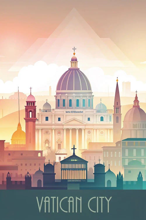 Minimalist Skyline Of Vatican City