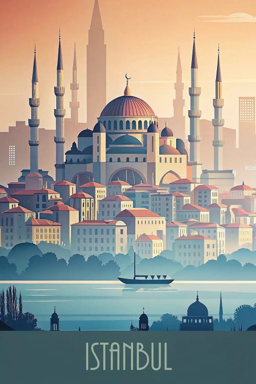 Minimalist Skyline Of Istanbul