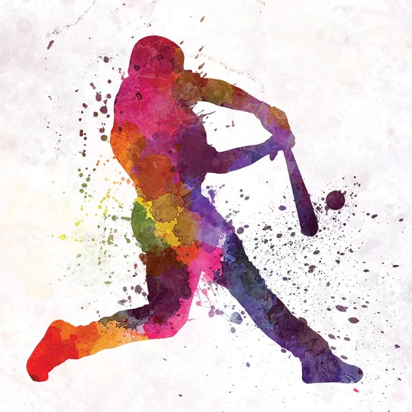 Paul Rommer: Baseball Player Hitting A Ball III by Paul Rommer
