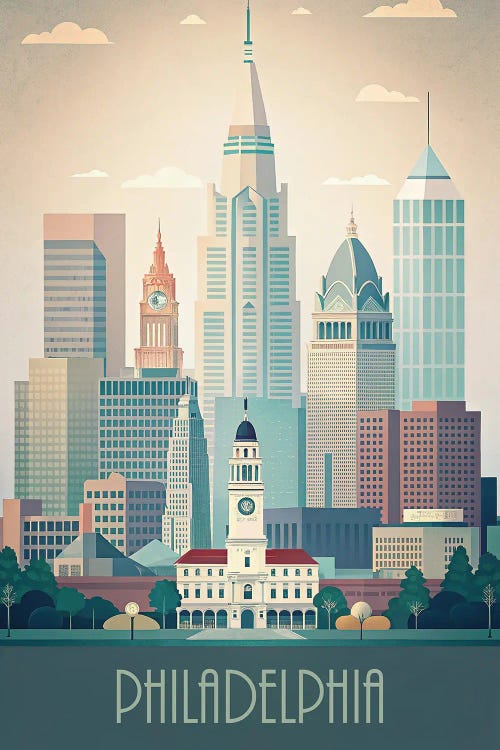 Minimalist Skyline Of Philadelphia