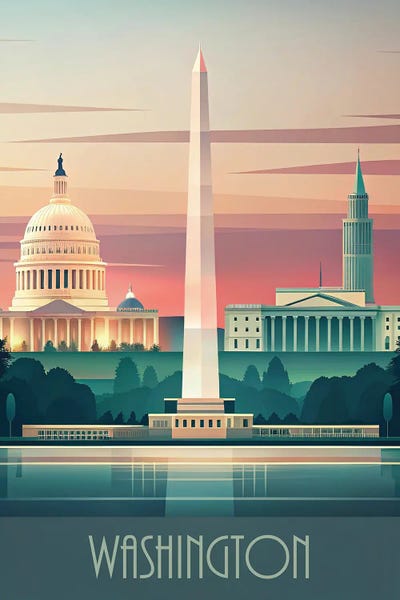 Washington, D.C.: Minimalist Skyline Of Washington by Paul Rommer
