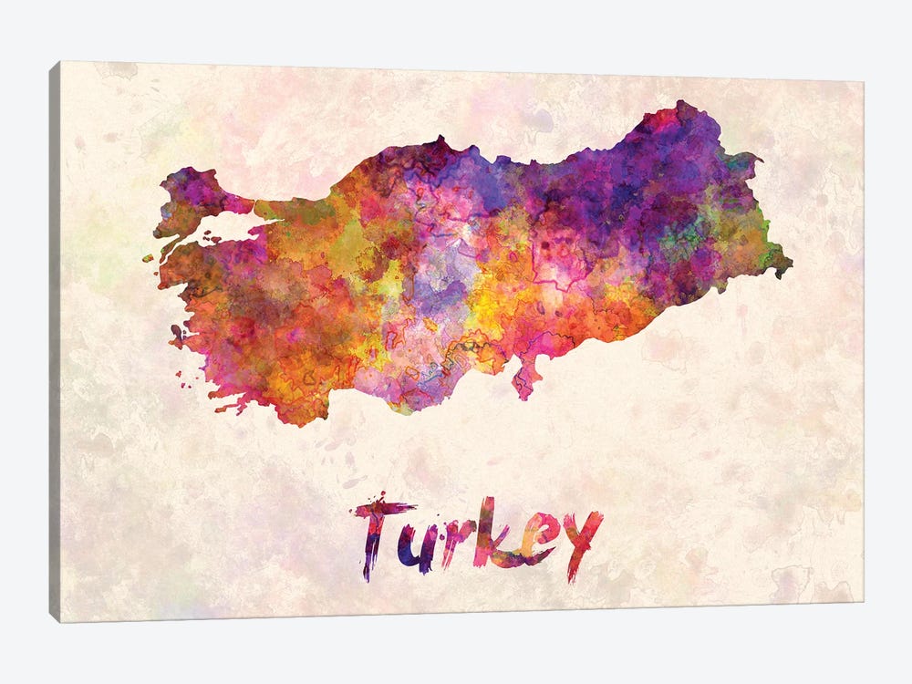 Turkey In Watercolor by Paul Rommer 1-piece Canvas Art Print