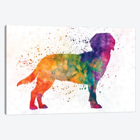 Tyrolean Hound In Watercolor Canvas Print #PUR716} by Paul Rommer Art Print