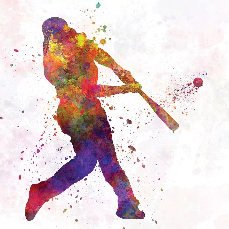 Baseball Player Hitting A Ball IV