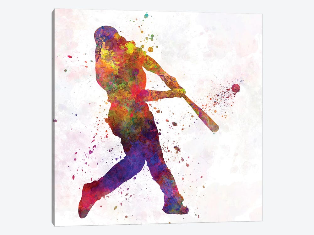 Baseball Player Hitting A Ball IV by Paul Rommer 1-piece Canvas Art