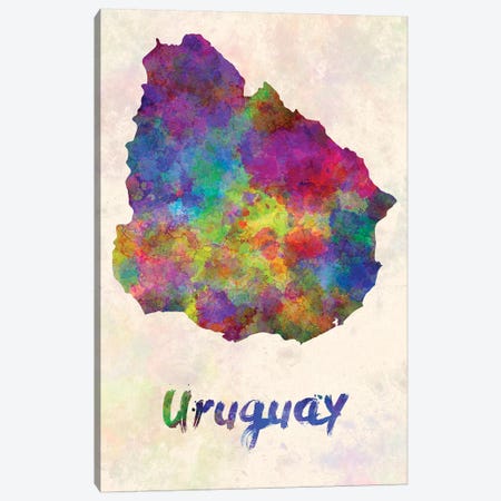 Uruguay In Watercolor Canvas Print #PUR720} by Paul Rommer Art Print