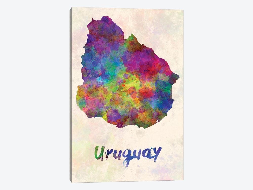 Uruguay In Watercolor by Paul Rommer 1-piece Canvas Art