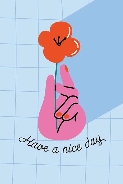 Bright Flower And Hand Illustration