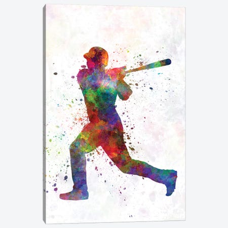 Baseball Player Hitting A Ball V Canvas Print #PUR72} by Paul Rommer Canvas Art Print