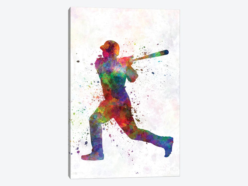 Baseball Player Hitting A Ball V by Paul Rommer 1-piece Canvas Art Print