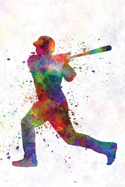 Paul Rommer: Baseball Player Hitting A Ball V by Paul Rommer