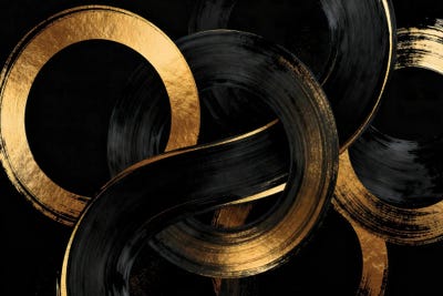 Celery - Canvas Prints: Intertwined Golden Circles And Arches by Paul Rommer