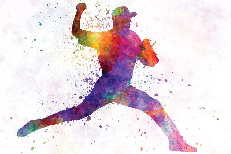 Baseball Player Pitching I by Paul Rommer wall art