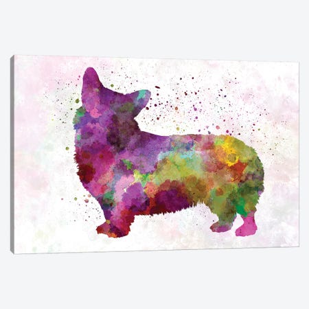 Welsh Corgi Cardigan In Watercolor Canvas Print #PUR741} by Paul Rommer Canvas Print