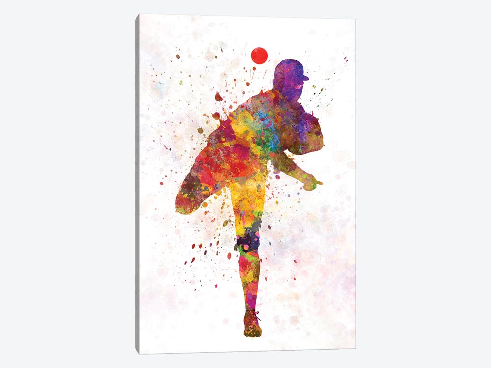 Baseball Player Pitching II by Paul Rommer 1-piece Canvas Print