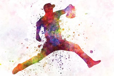 Baseball Player Pitching IV by Paul Rommer art print