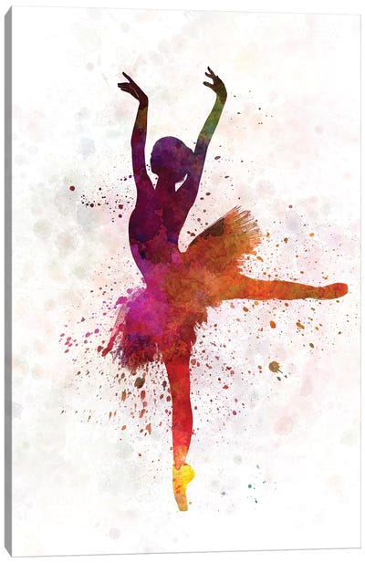 Ballerina Dancing VIII Canvas Art Print - Ballet Art