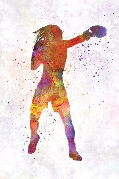 Woman Boxer Silhouette Isolated IIII