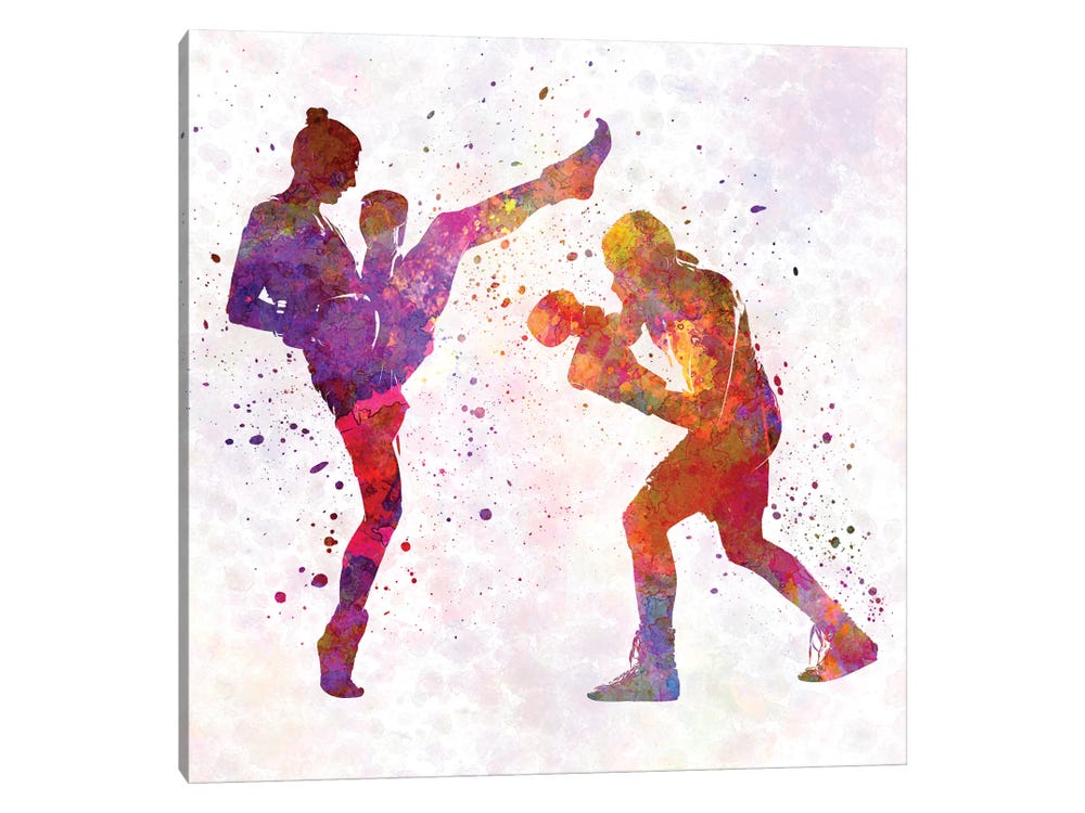 Premium Photo  Two men boxers fighting muay thai kickboxing hgh kick steel  background.