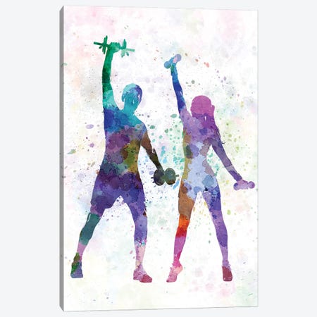 Woman And Man Exercising Canvas Print #PUR771} by Paul Rommer Canvas Art
