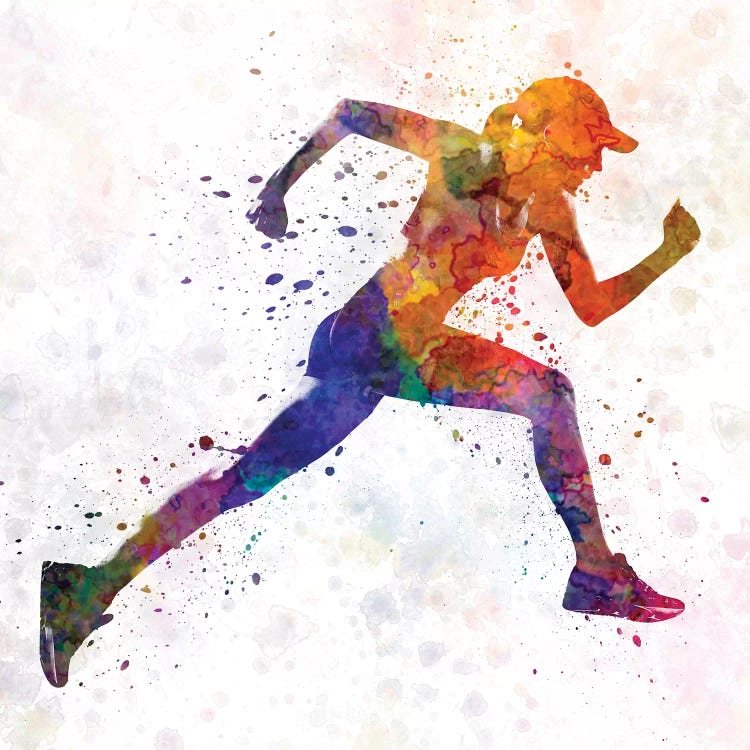 Toile 60x80 cm énergie illustration jogging marathon - Decoration