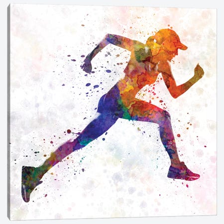 Woman Runner Jogger Running Canvas Print #PUR785} by Paul Rommer Canvas Art