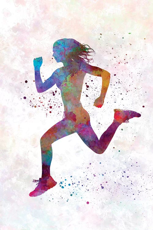 Woman Runner Running Jogger Jogging Silhouette 01 by Paul Rommer wall art