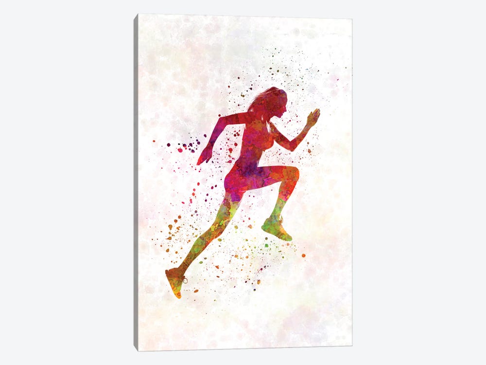 Woman Runner Running Jogger Jogging Silhouette 02 by Paul Rommer 1-piece Art Print