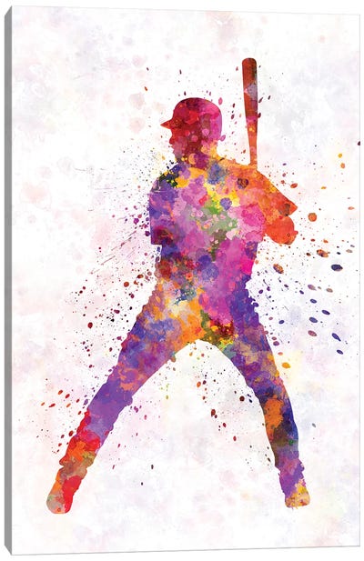 Baseball Player Waiting For A Ball I Canvas Art Print - Baseball Art