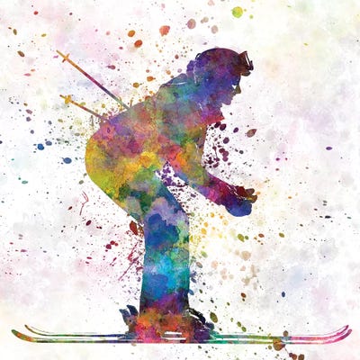 Woman Skier Skiing by Paul Rommer framed canvas print