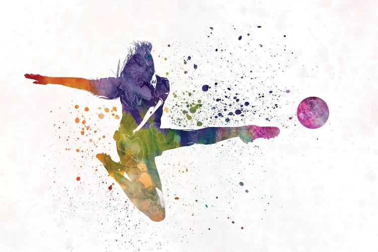 Woman Soccer Player 04 In Watercolor 2