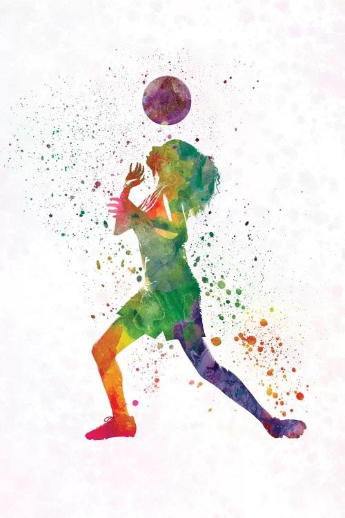 Woman Soccer Player 06 In Watercolor 2