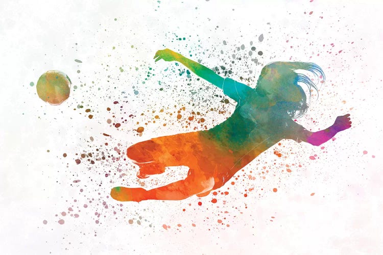 Woman Soccer Player 14 In Watercolor