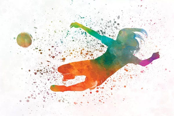 Woman Soccer Player 14 In Watercolor